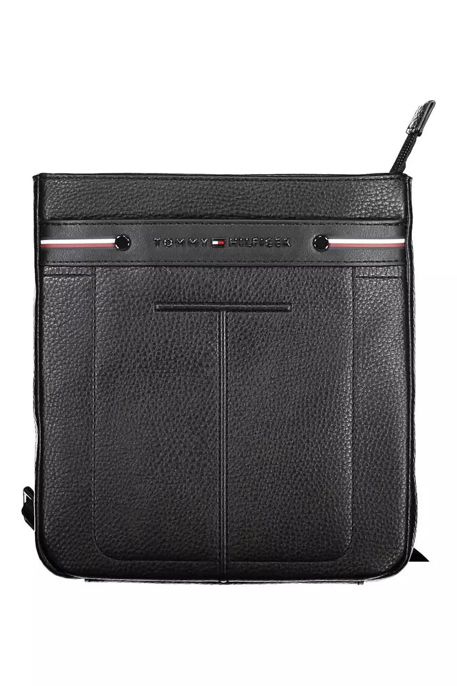 Black Polyethylene Men Shoulder Bag - GLAMHUB BOUTIQUE 