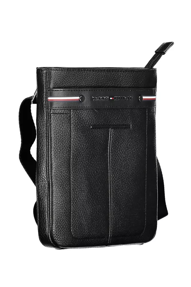 Black Polyethylene Men Shoulder Bag - GLAMHUB BOUTIQUE 