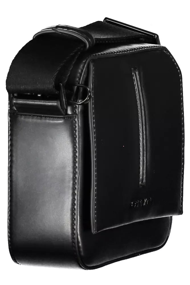 Black Polyester Men Shoulder Bag - GLAMHUB BOUTIQUE 