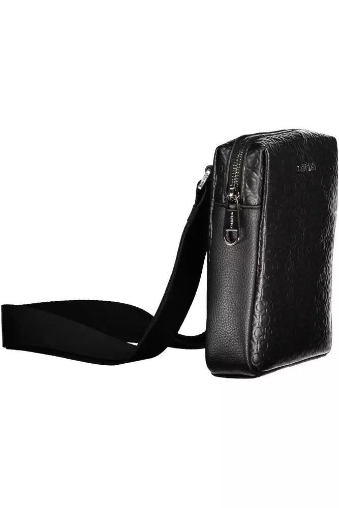 Black Polyester Men Shoulder Bag - GLAMHUB BOUTIQUE 