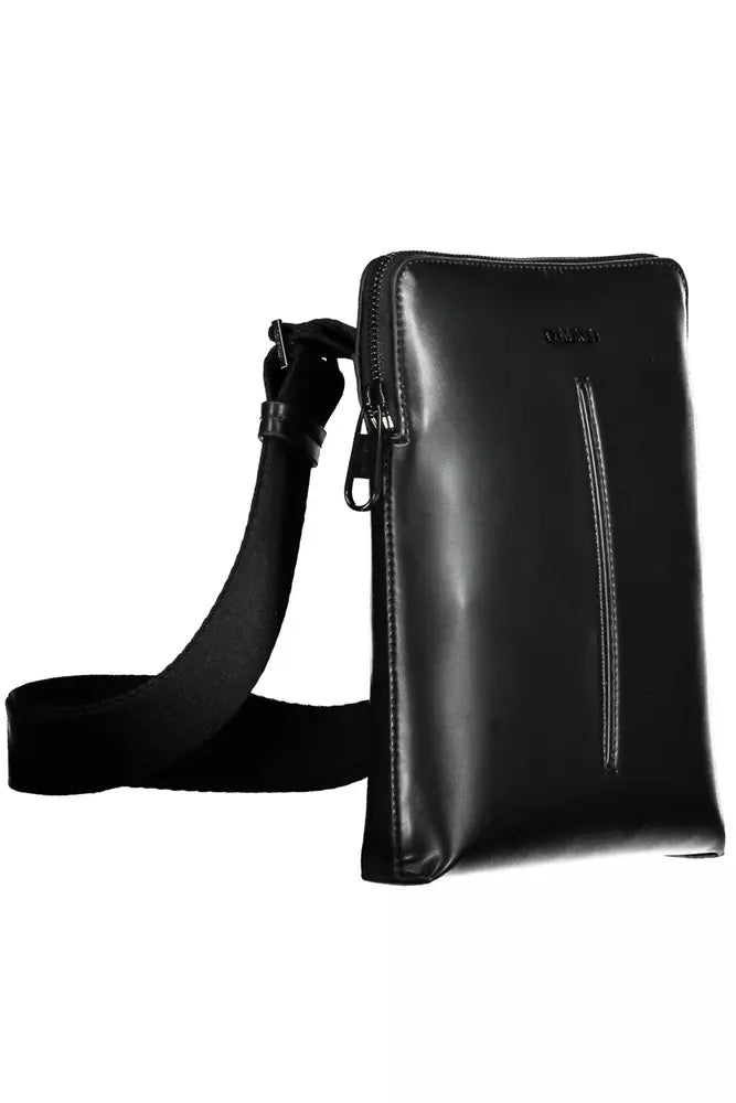 Black Polyester Men Shoulder Bag - GLAMHUB BOUTIQUE 