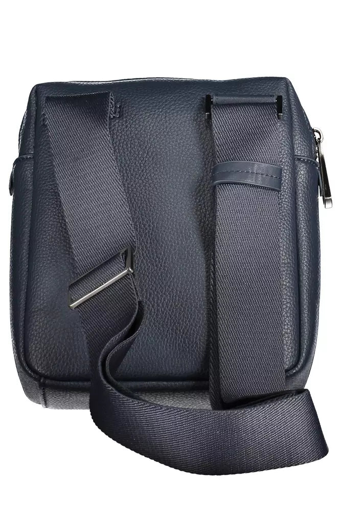 Blue Polyester Men Shoulder Bag - GLAMHUB BOUTIQUE 