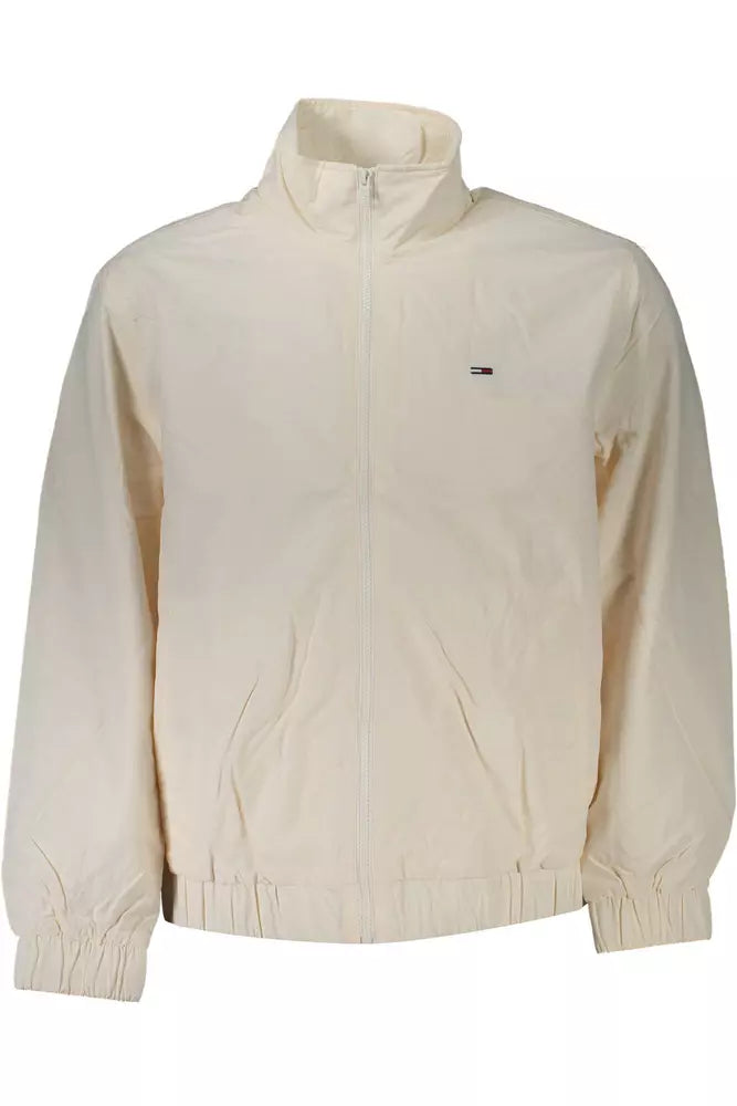 White Polyamide Men Jacket - GLAMHUB BOUTIQUE 