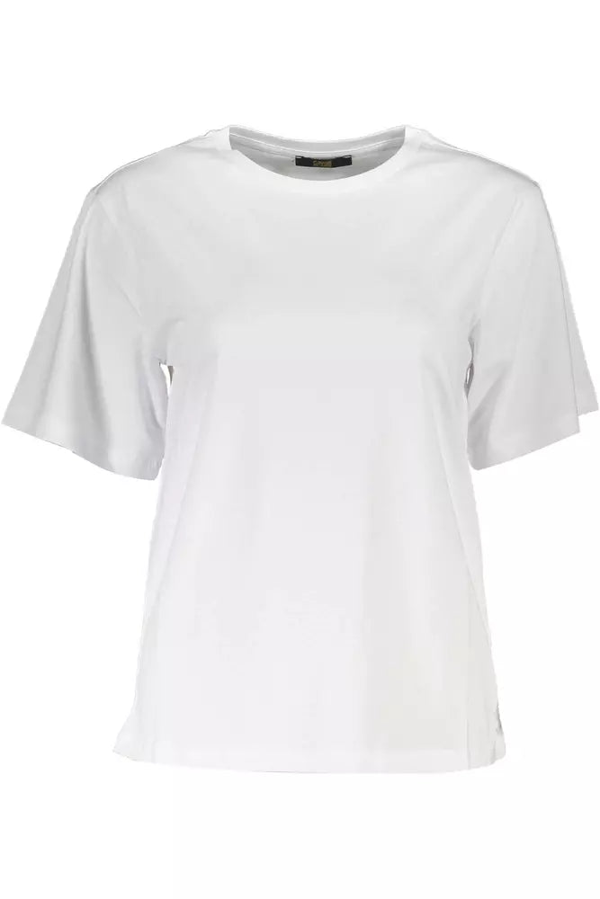 White Cotton Women T-Shirt - GlamHub Luxury and Icon Brand Clothing