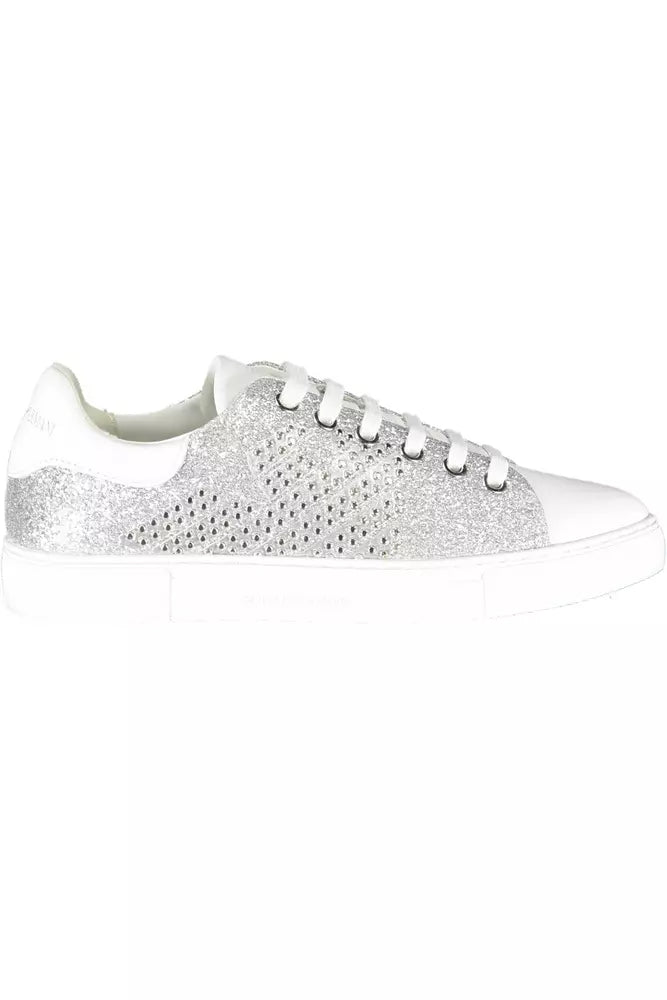 Silver Polyester Women Sneaker - GLAMHUB BOUTIQUE 