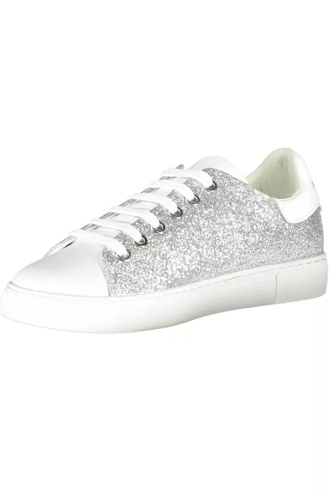 Silver Polyester Women Sneaker - GLAMHUB BOUTIQUE 