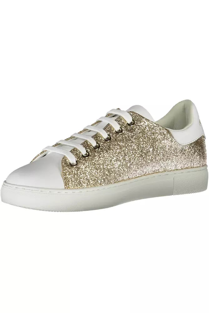 Gold Polyester Women Sneaker - GLAMHUB BOUTIQUE 