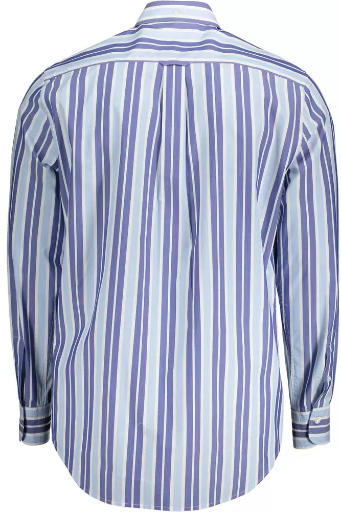 Light Blue Cotton Men Shirt - GlamHub Luxury and Icon Brand Clothing