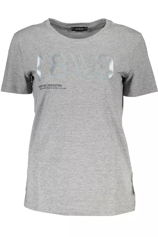 Gray Cotton Women T-Shirt - GLAMHUB BOUTIQUE 