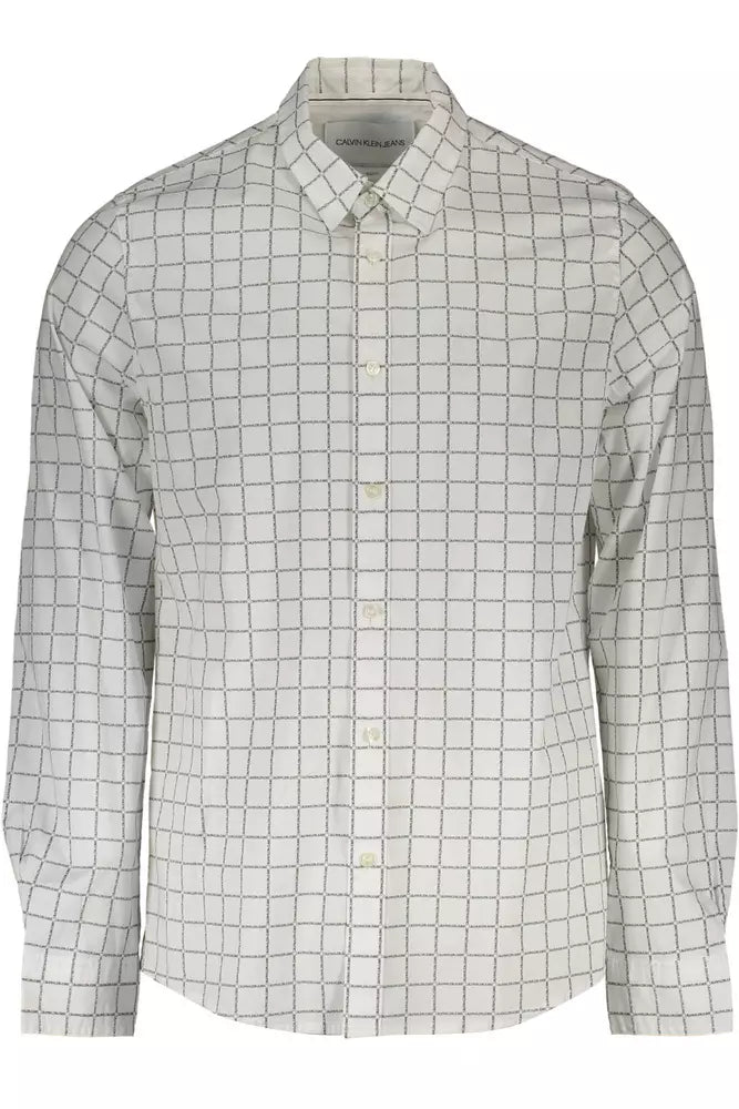 White Cotton Men Shirt - GLAMHUB BOUTIQUE 