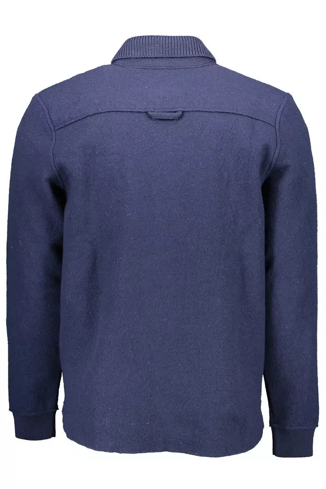 Blue Wool Men Sweater - GlamHub Luxury and Icon Brand Clothing