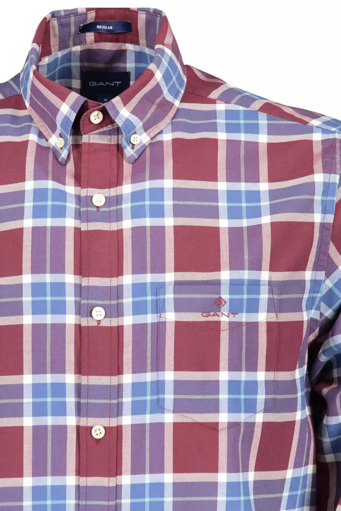 Purple Cotton Men Shirt - GlamHub Luxury and Icon Brand Clothing