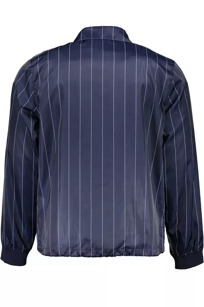 Blue Polyester Men Jacket - GlamHub Luxury and Icon Brand Clothing