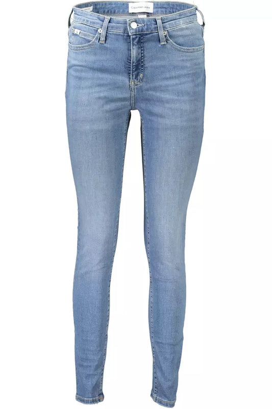 Light Blue Cotton Women Jeans - GLAMHUB BOUTIQUE 