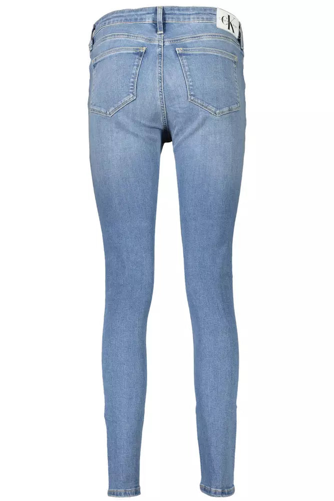 Light Blue Cotton Women Jeans - GLAMHUB BOUTIQUE 