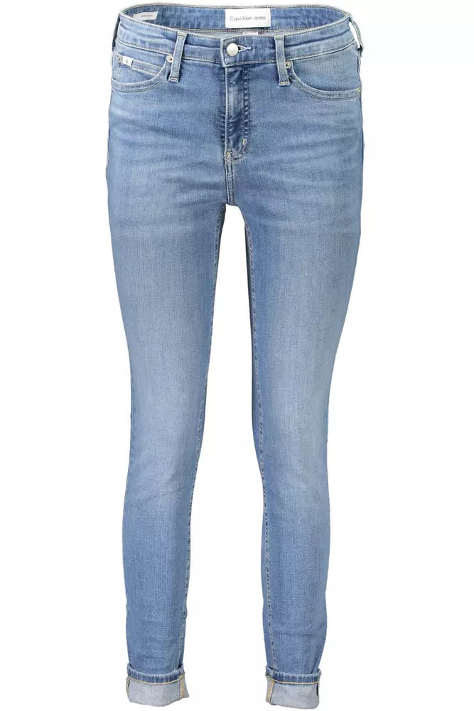 Light Blue Cotton Women Jeans - GLAMHUB BOUTIQUE 