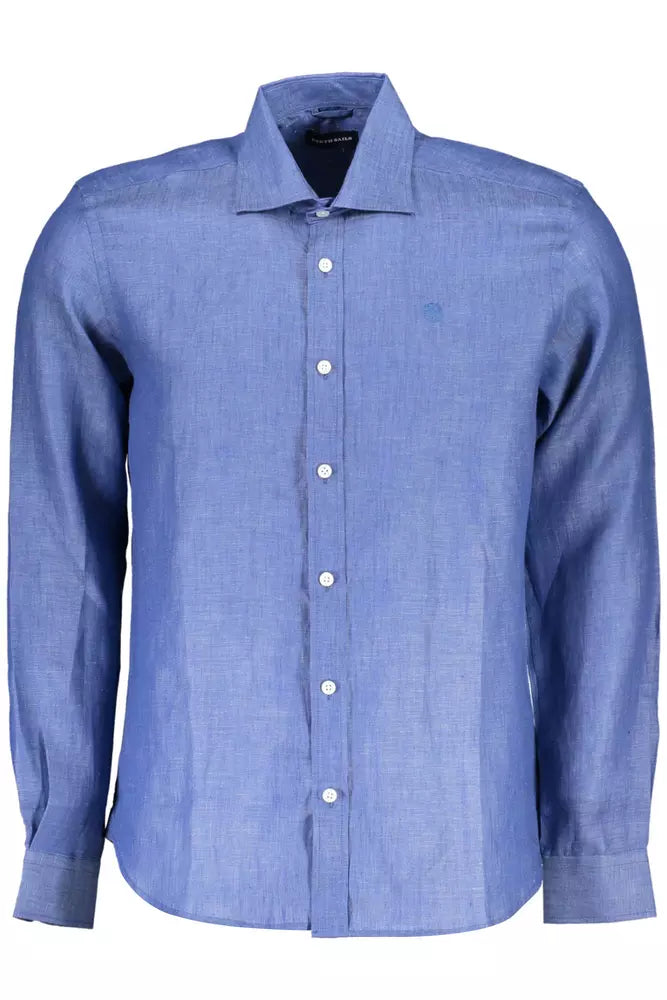 Blue Linen Men Shirt