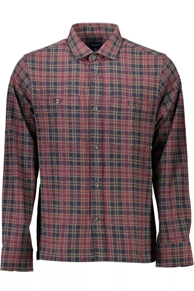 Brown Cotton Men Shirt - GlamHub Luxury and Icon Brand Clothing