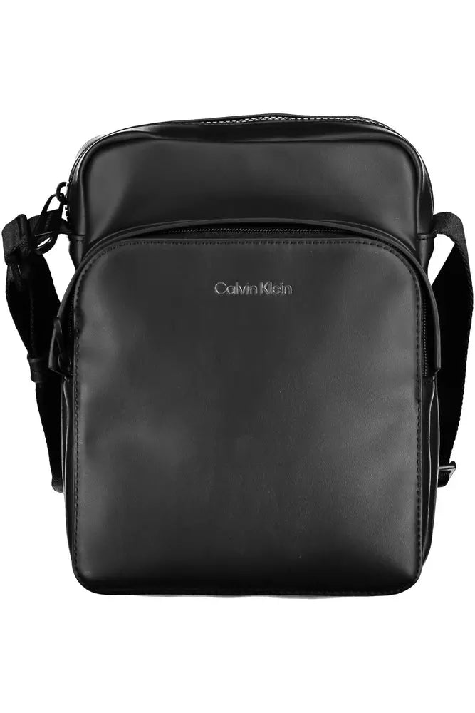 Black Polyester Men Shoulder Bag - GLAMHUB BOUTIQUE 