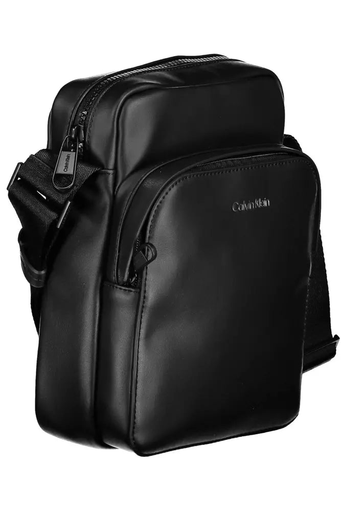 Black Polyester Men Shoulder Bag - GLAMHUB BOUTIQUE 