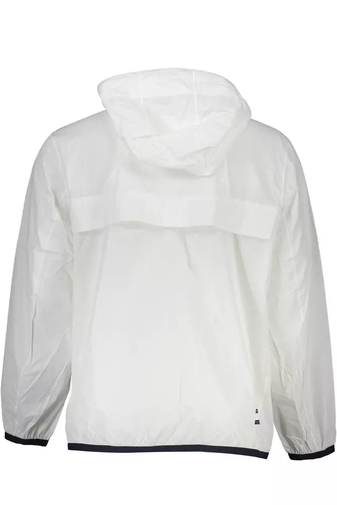 White Polyamide Men Jacket - GLAMHUB BOUTIQUE 