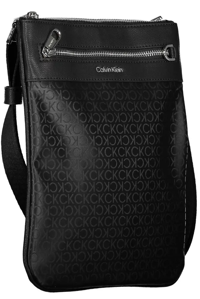 Black Polyester Men Shoulder Bag - GLAMHUB BOUTIQUE 