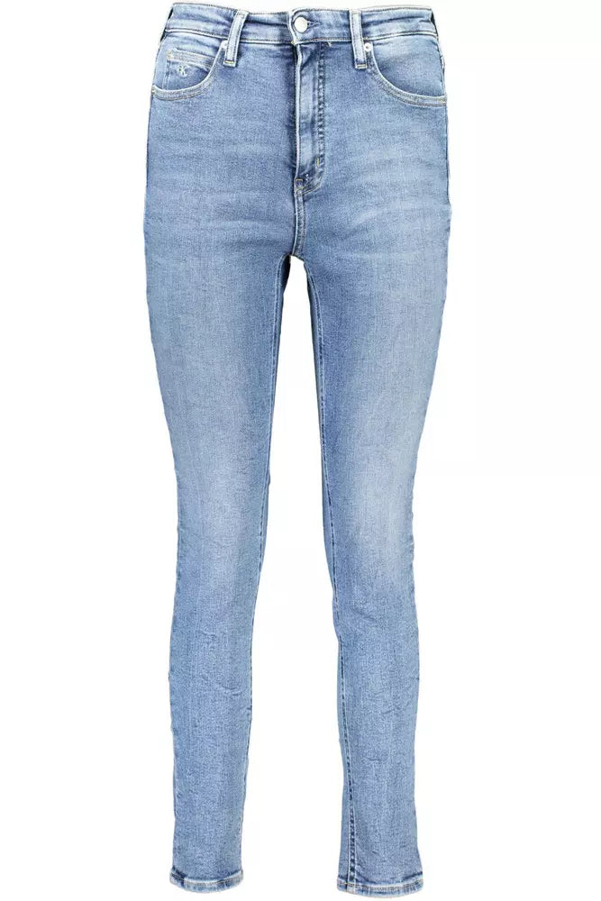 Light Blue Cotton Women Jeans - GLAMHUB BOUTIQUE 