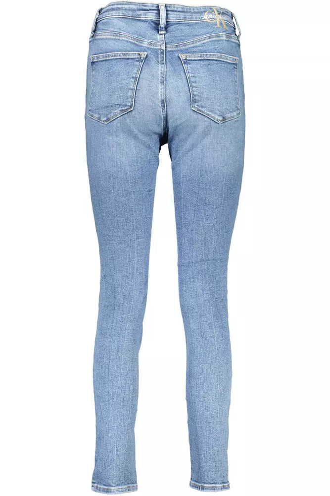 Light Blue Cotton Women Jeans - GLAMHUB BOUTIQUE 