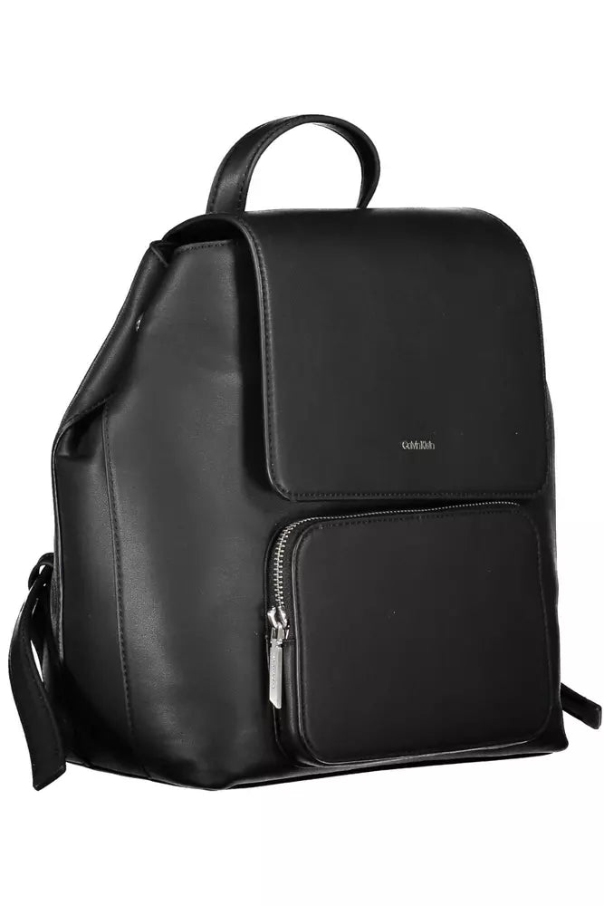 Black Polyester Women Backpack - GLAMHUB BOUTIQUE 