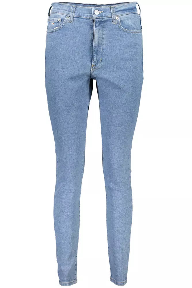 Light Blue Cotton Women Jeans - GLAMHUB BOUTIQUE 