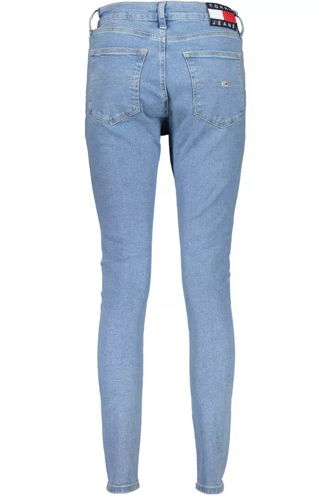 Light Blue Cotton Women Jeans - GLAMHUB BOUTIQUE 