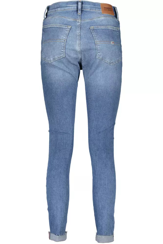 Light Blue Cotton Women Jeans - GLAMHUB BOUTIQUE 