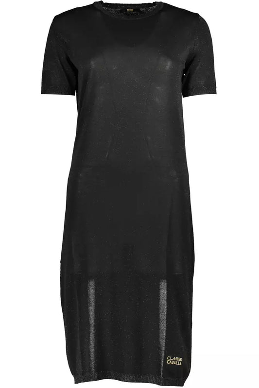 Black Viscose Women Dress - GlamHub Luxury and Icon Brand Clothing