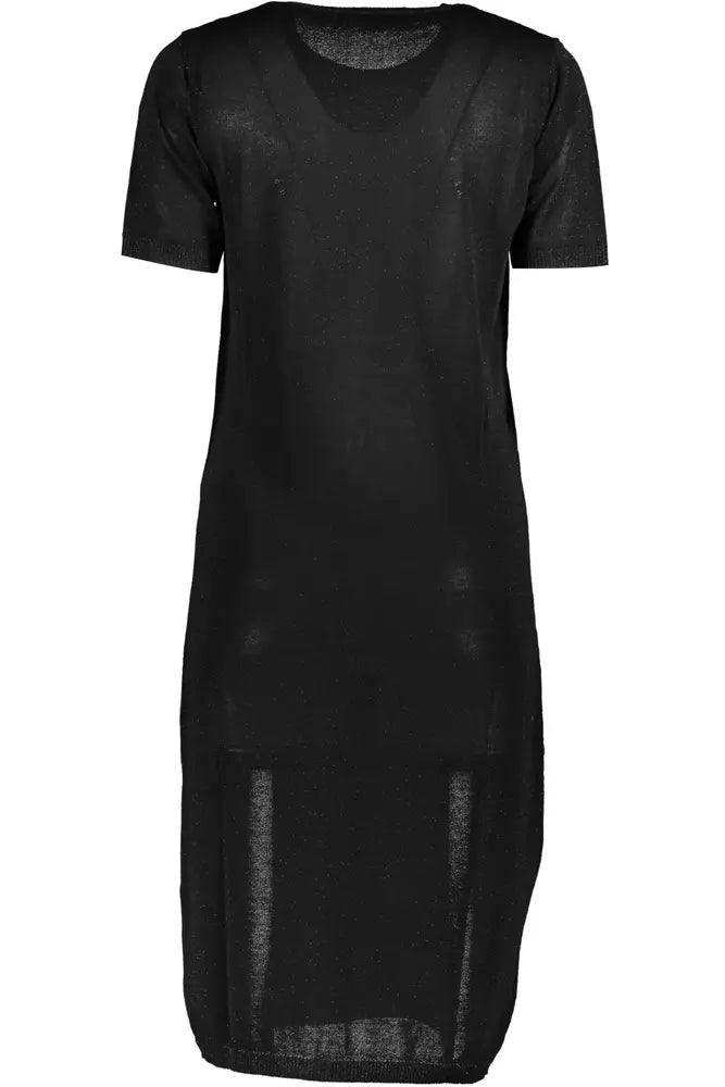 Black Viscose Women Dress - GlamHub Luxury and Icon Brand Clothing