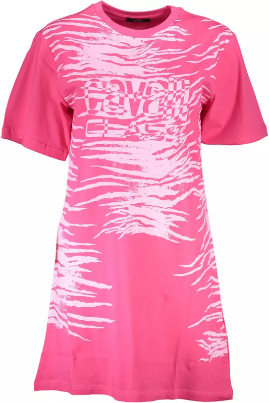 Pink Cotton Women Dress - GlamHub Luxury and Icon Brand Clothing