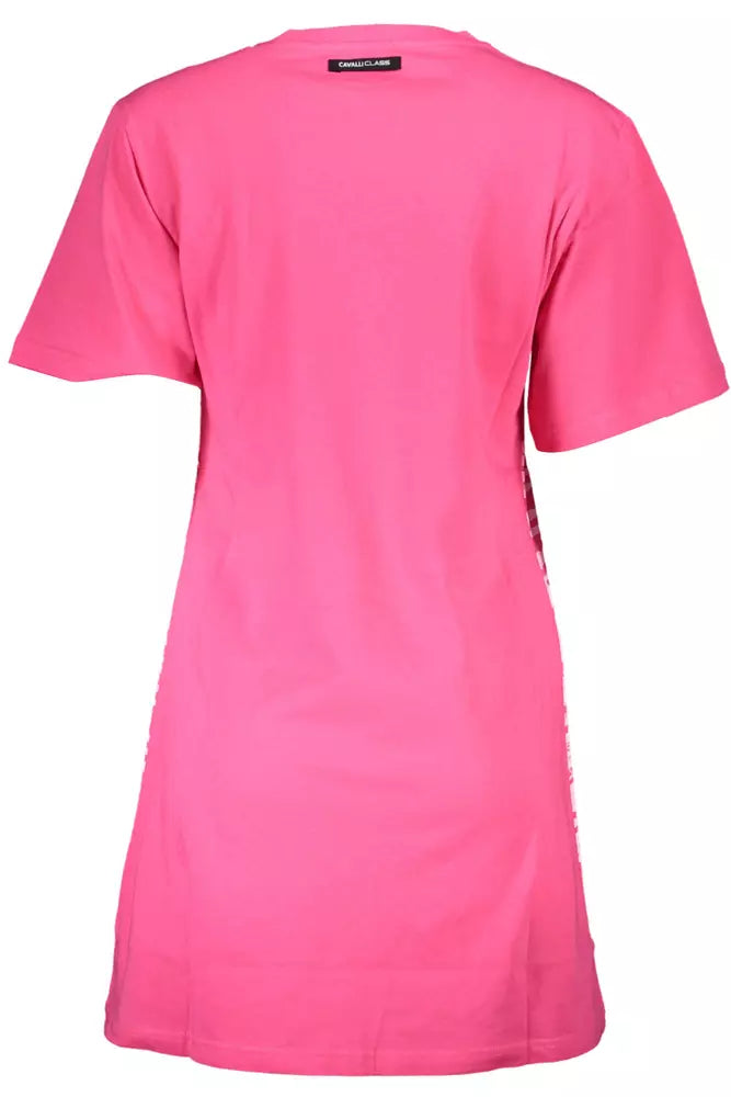 Pink Cotton Women Dress - GlamHub Luxury and Icon Brand Clothing