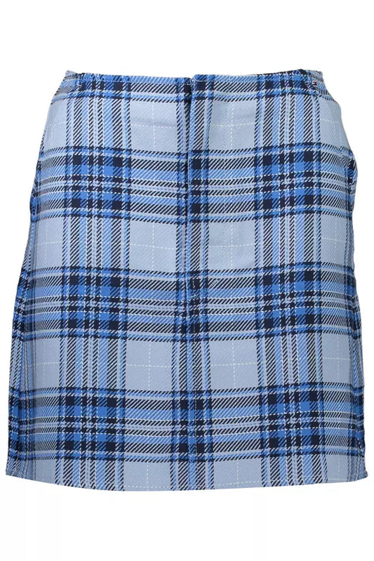 Light Blue Cotton Women Skirt - GLAMHUB BOUTIQUE 