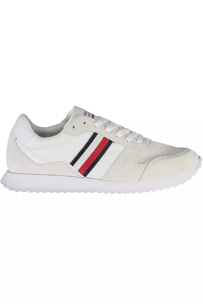 White Polyester Men Sneaker - GLAMHUB BOUTIQUE 