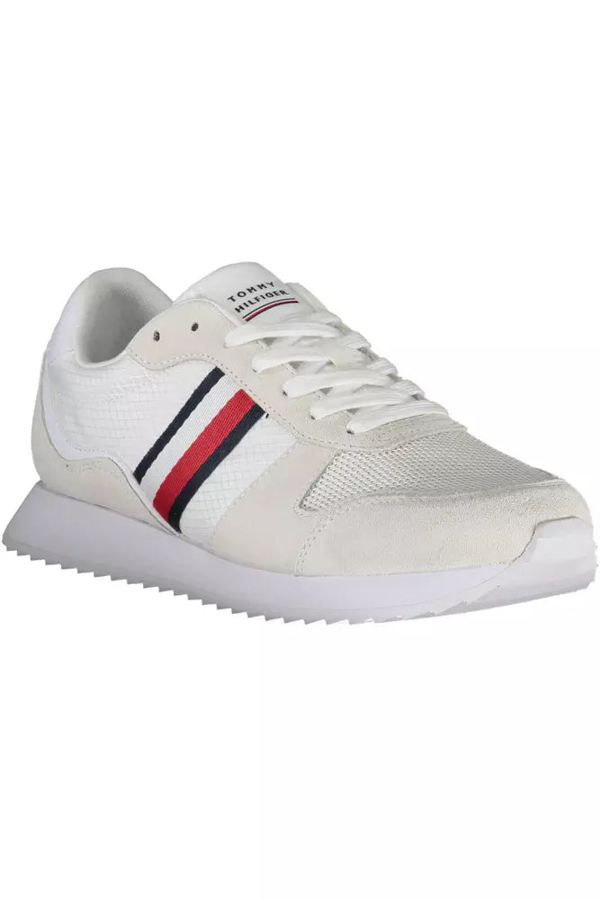 White Polyester Men Sneaker - GLAMHUB BOUTIQUE 