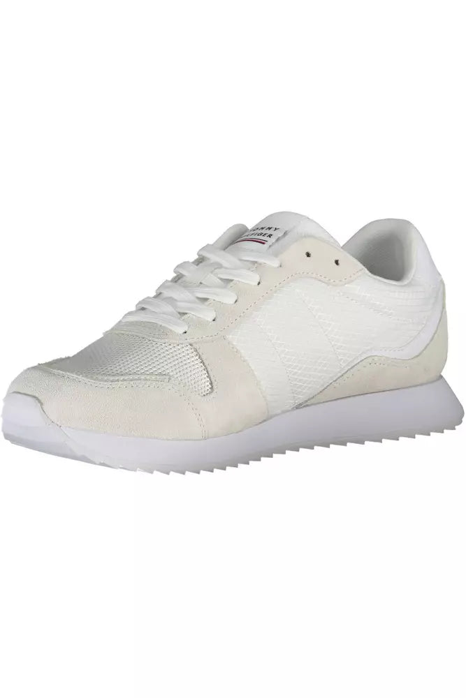 White Polyester Men Sneaker - GLAMHUB BOUTIQUE 