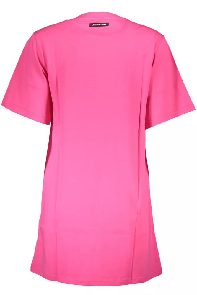 Pink Cotton Women Dress - GlamHub Luxury and Icon Brand Clothing