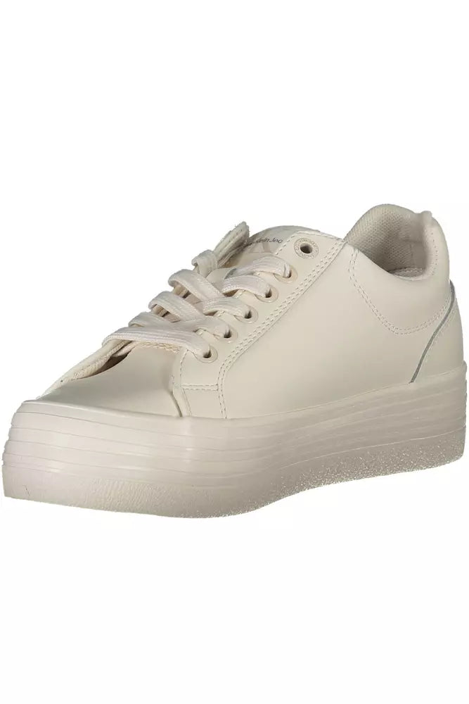 White Leather Women Sneaker - GLAMHUB BOUTIQUE 