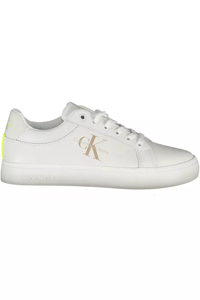 White Leather Women Sneaker - GLAMHUB BOUTIQUE 