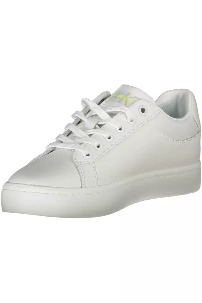 White Leather Women Sneaker - GLAMHUB BOUTIQUE 