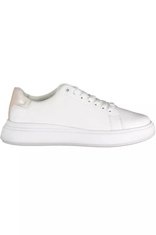 White Leather Women Sneaker - GLAMHUB BOUTIQUE 