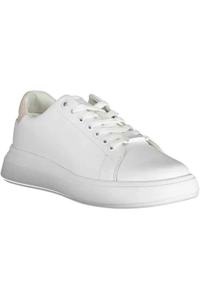 White Leather Women Sneaker - GLAMHUB BOUTIQUE 