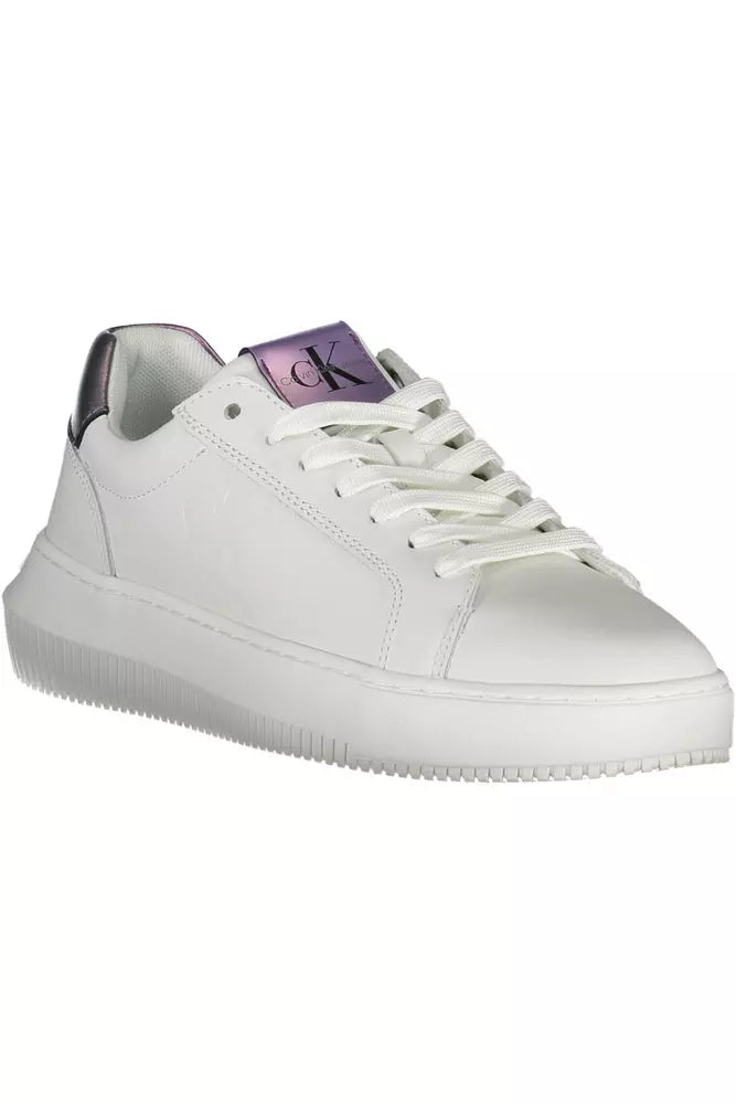 White Leather Women Sneaker - GLAMHUB BOUTIQUE 