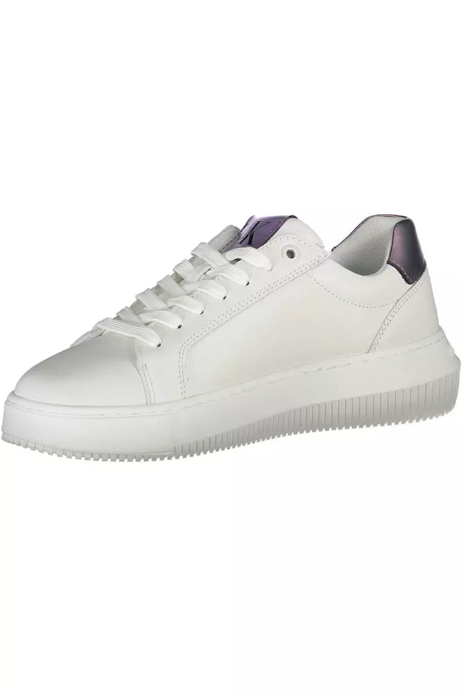 White Leather Women Sneaker - GLAMHUB BOUTIQUE 