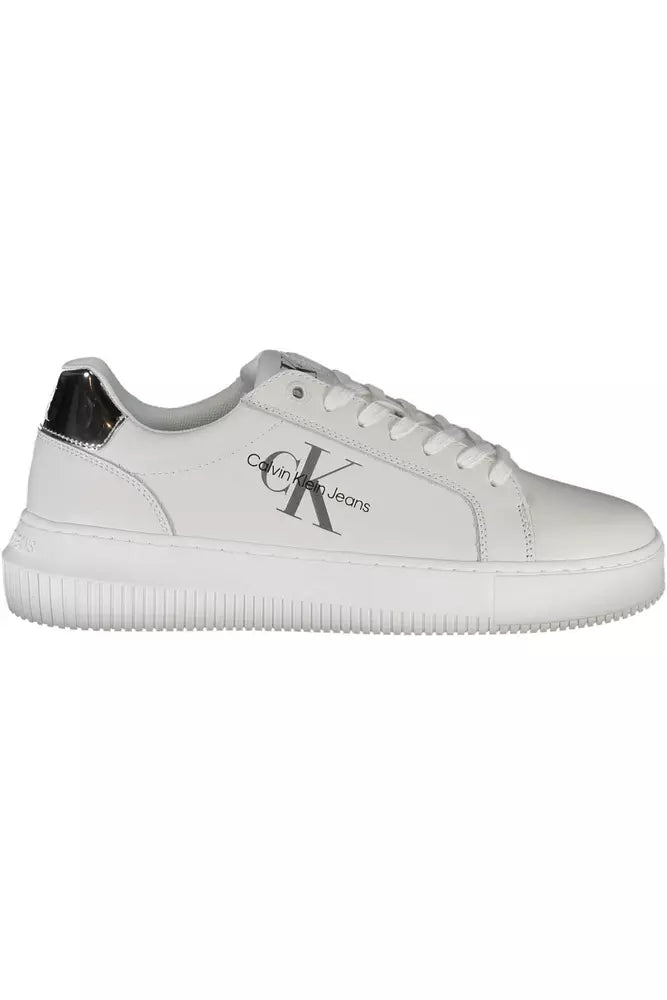 White Leather Women Sneaker - GLAMHUB BOUTIQUE 