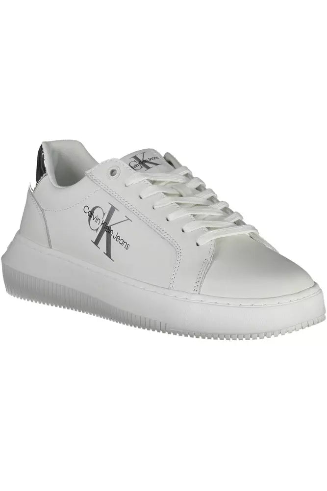 White Leather Women Sneaker - GLAMHUB BOUTIQUE 